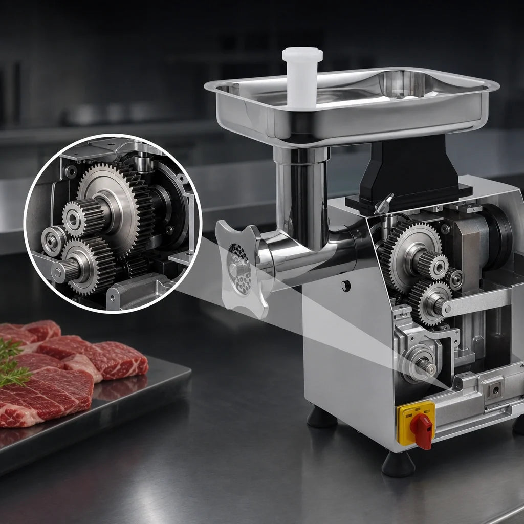 Uniworld Heavy Duty Gear-Driven #12 Electric Meat Grinder, 1 HP Bench Model