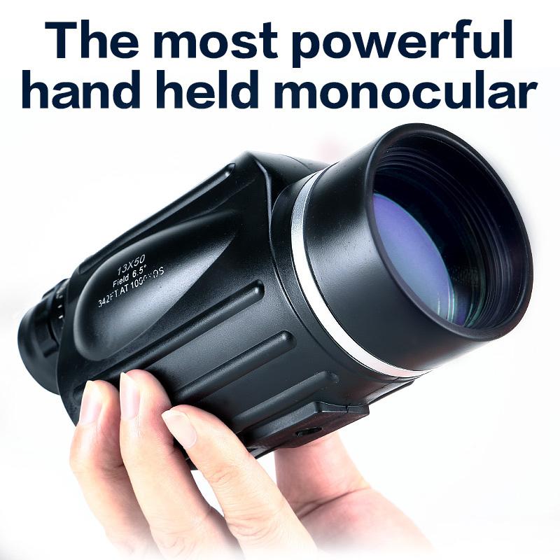 Hunting 13x50 Big Vision Monocular Powerful Handheld Telescope Eyepiece Spotting Scope Sport Watch with Handle USCAMEL