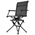 Portable Hunting Chair, Black Steel, 360° Swivel