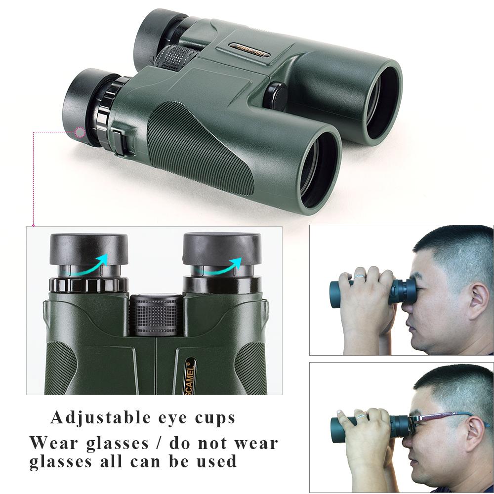 USCAMEL Military HD 10x42 Binoculars Professional Hunting Telescope Zoom High Quality Vision No Infrared Eyepiece Army Green