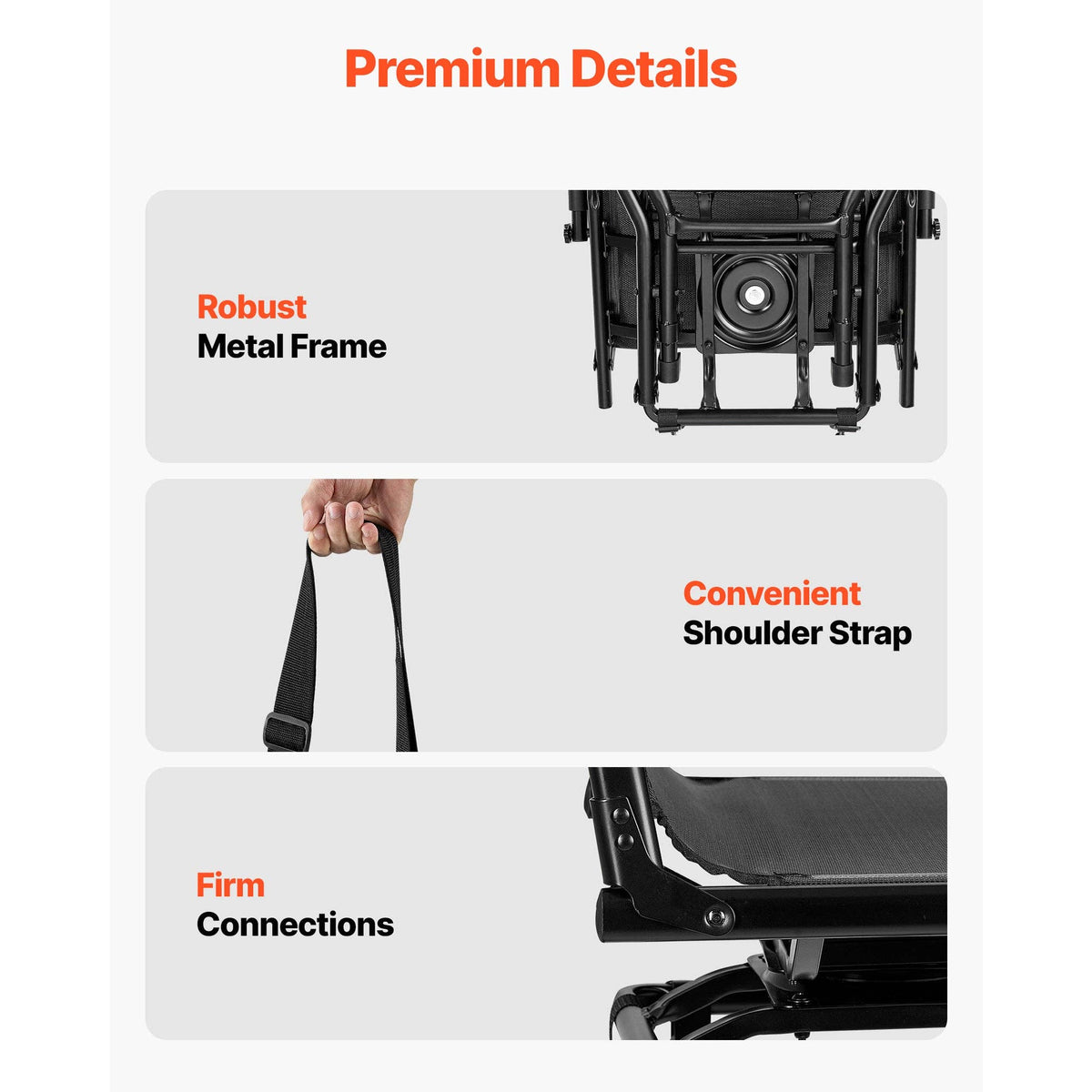 Portable Hunting Chair, Black Steel, 360° Swivel