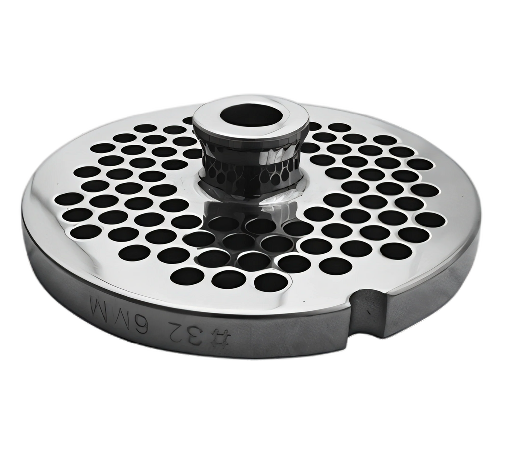 Uniworld Foodservice Equipment SS832GP1/4-H Meat Grinder Plate with Hub, #32, 1/4-Inch, Stainless Steel