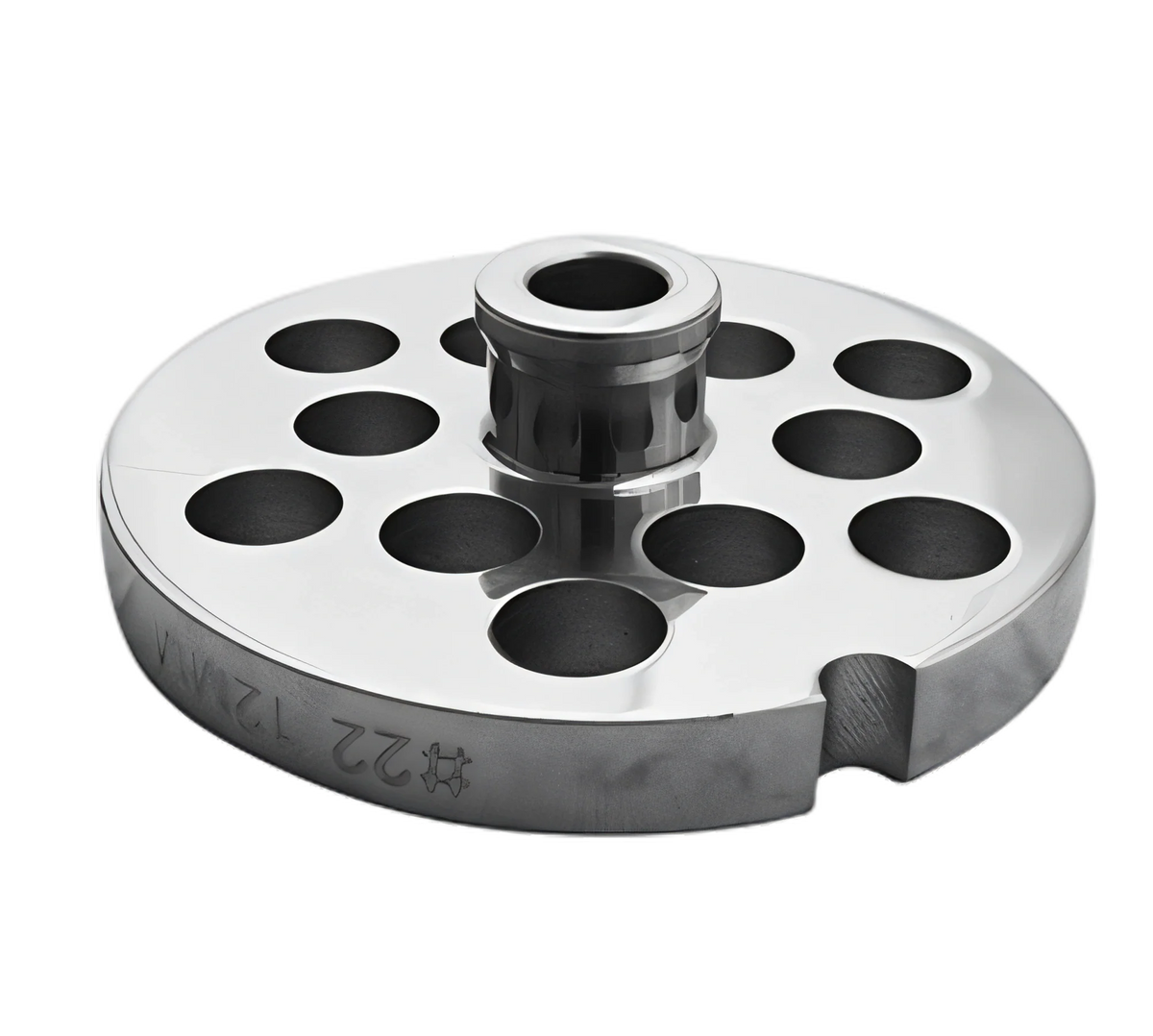 Uniworld Foodservice Equipment SS822GP1/2-H #22 Meat Grinder Plate with Hub, 1/2-inch, Stainless Steel